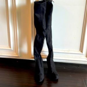 Steve Madden Thigh High Boots Suede black size 6